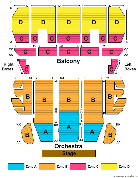 Proctors Theatre Seating Chart